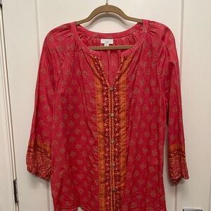 J. Jill Red and Orange Blouse